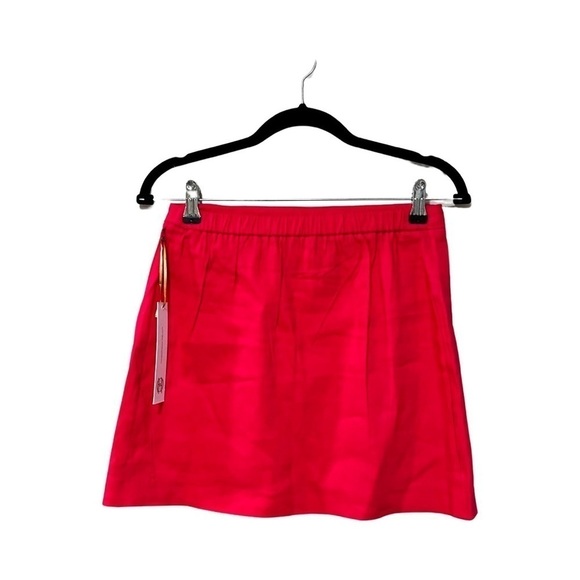 NWT HOUSE OF HARLOW 1960 Linen Mini Skirt in Hot Pink Sz S - Picture 1 of 5